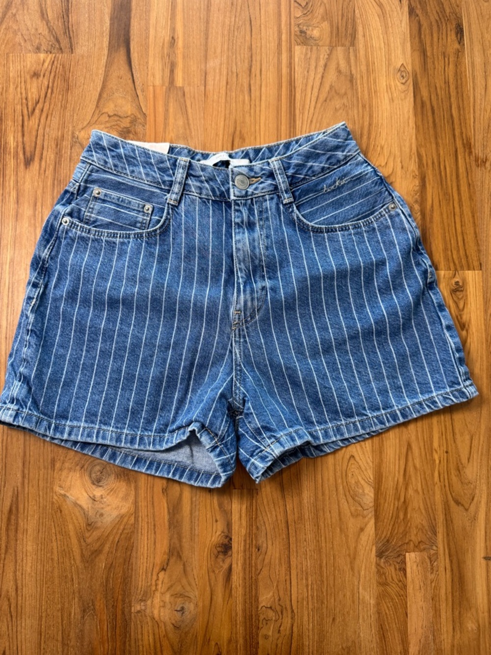Zara Trafaluc Striped Denim Jean Shorts Women’s 2